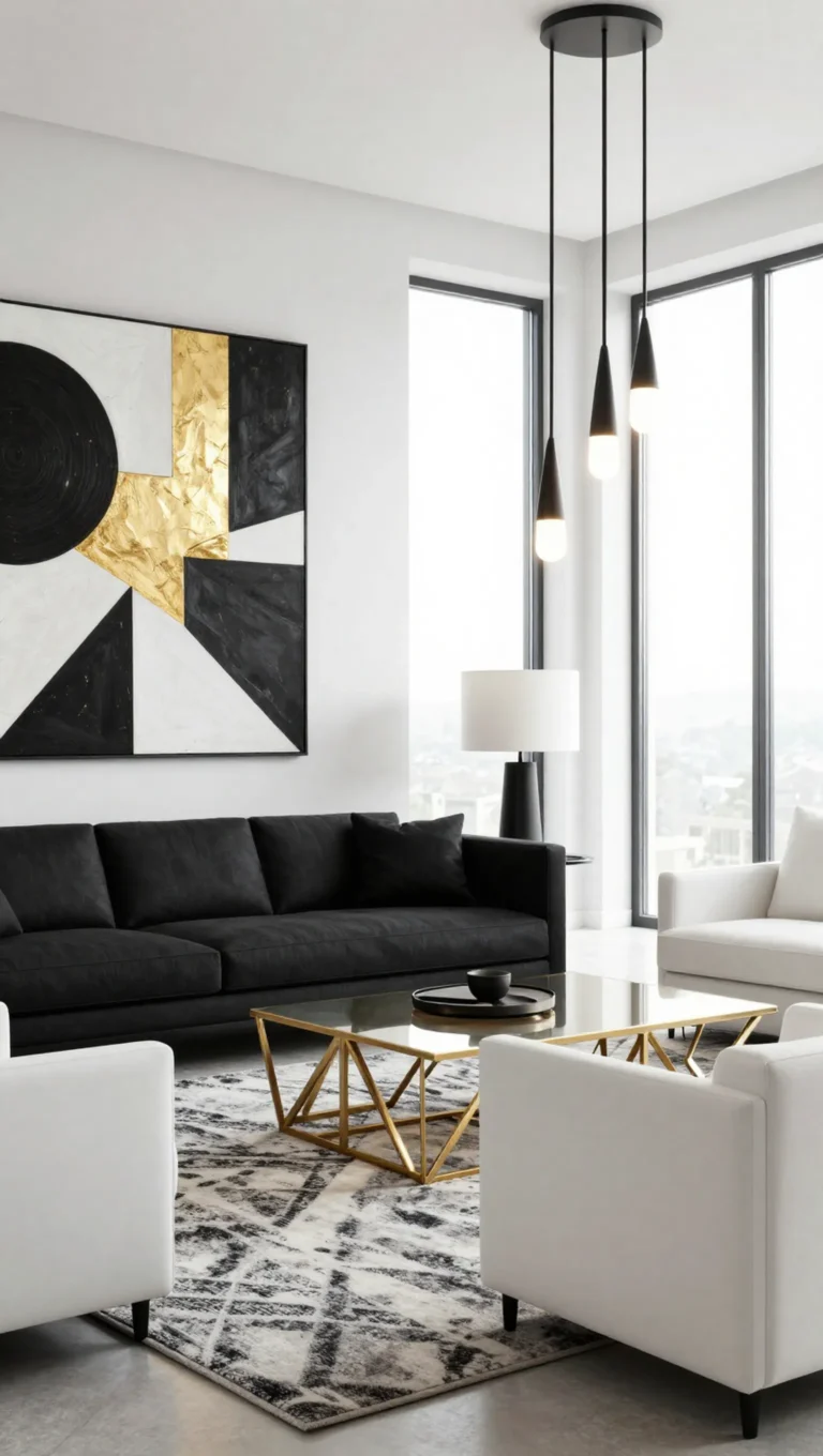 8 Black White and Gold Living Room Ideas That Look Elegant and Timeless