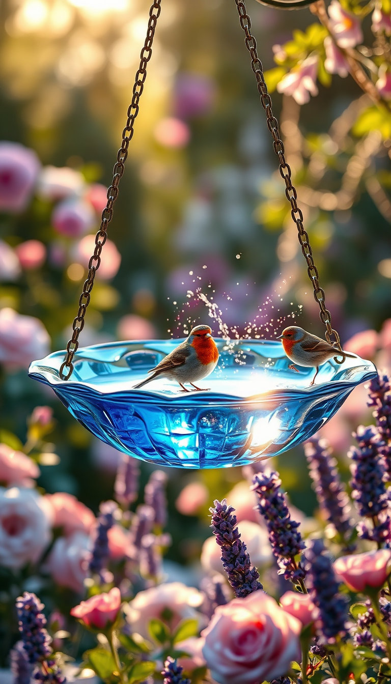 6 Hanging Bird Bath Ideas to Transform Your Garden Into a Bird Paradise